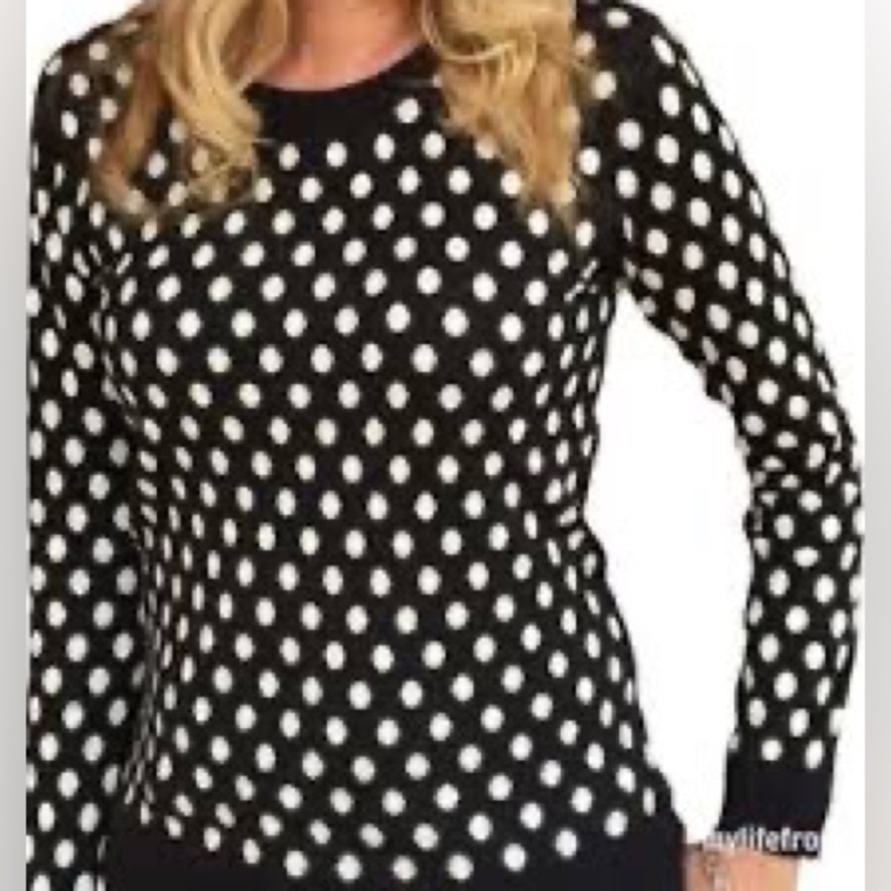 41 Hawthorn Gideon Polka Dot Crewneck Sweater Size S Fall Winter Black White